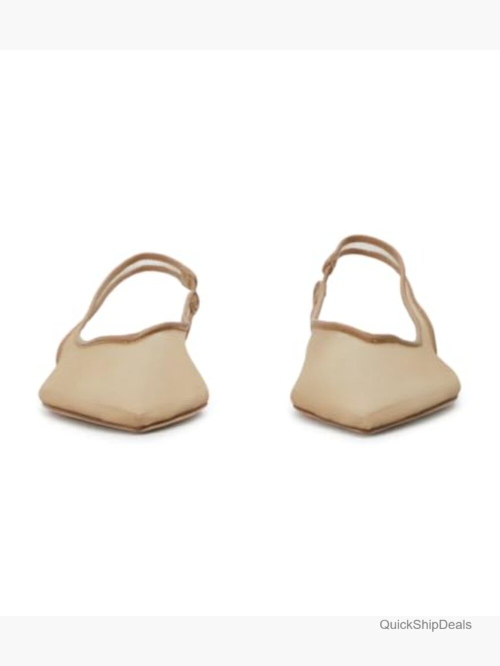 Mesh Slingback Ballet Flats Women Pointed Toe Slip On Low Heels Casual Work - Picture 3 of 5